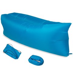 Ламзак надувний 240х90 з змінною камерою шезлонг лежак диван гамак матрац Ripstop Блакитний