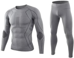 Термобілизна чоловіча комплект кофта та кальсони мікрофліс Sport Grey +5-15°С S Сірий