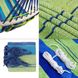 Гамак з планкою підвісний 250х100 з тканини з чохлом для дому дачі саду Синій з зеленим