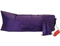Ламзак надувний 240х90 з боковою кишенею і змінною камерою шезлонг лежак диван гамак матрац Oxford Фіолетовий