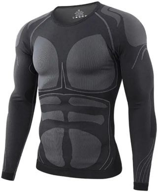Термобілизна чоловіча комплект кофта та кальсони мікрофліс Sport Grey +5-15°С S Чорний з сірим