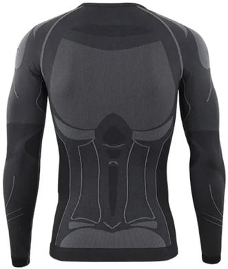 Термобілизна чоловіча комплект кофта та кальсони мікрофліс Sport Grey +5-15°С S Чорний з сірим