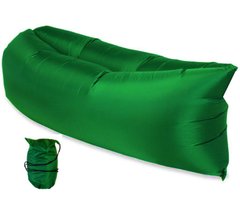 Ламзак надувний 240х90 з змінною камерою шезлонг лежак диван гамак матрац Lite Зелений