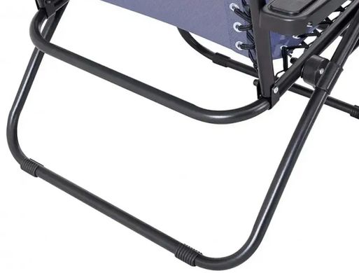 Шезлонг розкладний 160 см з регульованим положенням з підголівником підсклянником підлокітниками крісло лежак для саду дачі пляжу Сірий