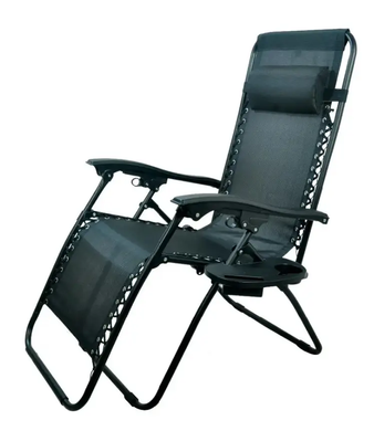 Шезлонг розкладний 160 см з регульованим положенням з підголівником підлокітниками крісло лежак для саду дачі пляжу Темно зелений