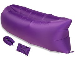 Ламзак надувний 240х90 з змінною камерою шезлонг лежак диван гамак матрац Ripstop Фіолетовий