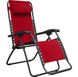 Шезлонг розкладний 160 см з регульованим положенням з підголівником підлокітниками крісло лежак для саду дачі пляжу Червоний