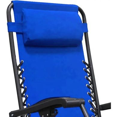 Шезлонг розкладний 160 см з регульованим положенням з підголівником підлокітниками крісло лежак для саду дачі пляжу Синій