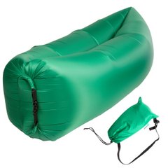 Ламзак надувной бескамерный 240х90 шезлонг лежак диван гамак матрас Ripstop II Зеленый