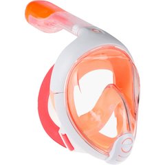Детская маска для плавания Subea Easybreath PRO 500 XS панорамная полнолицевая для снорклинга подводного ныряния на все лицо с трубкой Розовая, XS