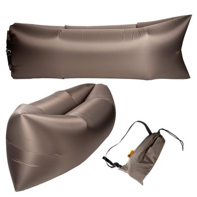 Ламзак надувний безкамерний 240х90 шезлонг лежак диван гамак матрац Ripstop II Сірий