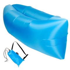 Ламзак надувной бескамерный 240х90 шезлонг лежак диван гамак матрас Ripstop II Голубой