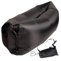 Ламзак надувной бескамерный 240х90 шезлонг лежак диван гамак матрас Ripstop II Черный