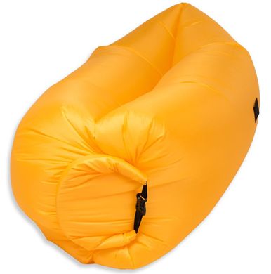 Ламзак надувний 240х90 з змінною камерою шезлонг лежак диван гамак матрац Ripstop Жовтий