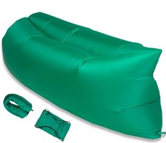 Ламзак надувний 240х90 з змінною камерою шезлонг лежак диван гамак матрац Ripstop Зелений