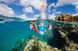Маска для плавання Subea Easybreath PRO 500 панорамна повнолицьова для снорклінгу підводного пірнання на все обличчя з трубкою Різнокольорова, M/L