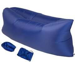 Ламзак надувний 240х90 з змінною камерою шезлонг лежак диван гамак матрац Ripstop Синій