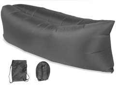 Ламзак надувний 240х90 з змінною камерою шезлонг лежак диван гамак матрац Ripstop Сірий