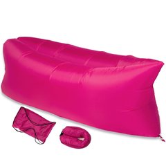 Ламзак надувной 240х90 с заменяемой камерой шезлонг лежак диван гамак матрас Ripstop Розовый