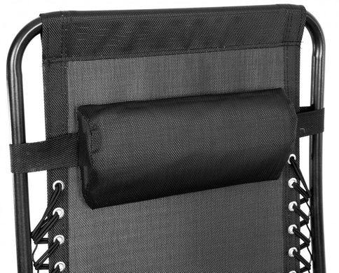 Шезлонг розкладний 160 см з регульованим положенням з підголівником підсклянником підлокітниками крісло лежак для саду дачі пляжу Чорний
