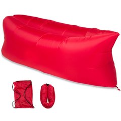 Ламзак надувной 240х90 с заменяемой камерой шезлонг лежак диван гамак матрас Ripstop Красный