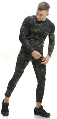 Термобілизна чоловіча комплект кофта та кальсони мікрофліс Camo Grey +5-15°С S Камуфляж сірий
