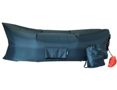 Ламзак надувний 240х90 з боковою кишенею і змінною камерою шезлонг лежак диван гамак матрац Oxford Смарагдовий