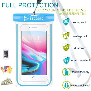 Чохол водонепроникний Seagard для мобільних телефонів з люмінесцентним елементом Синій