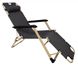 Шезлонг складной усиленный 180 см кресло лежак раскладушка для сада дачи пляжа на три положения Серый