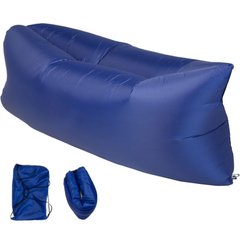 Ламзак надувний 240х90 з змінною камерою шезлонг лежак диван гамак матрац Lite Синій