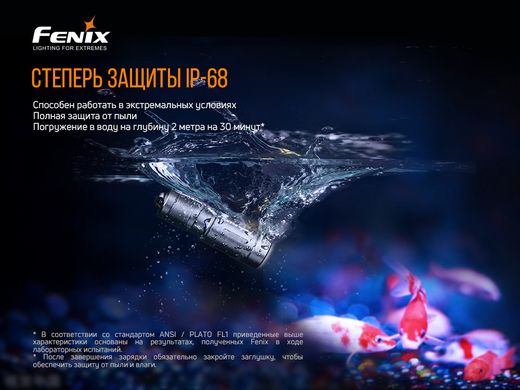 Ліхтар ручний Fenix E02R чорний