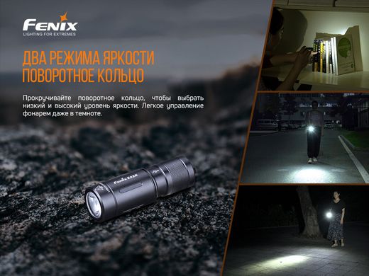 Ліхтар ручний Fenix E02R чорний