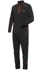 Термобілизна чоловіча флісова комплект кофта та кальсони Norfin Nord -5-20°С S Чорний з помаранчевим