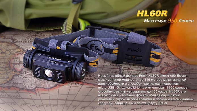 Ліхтар налобний Fenix HL60R Cree XM-L2 U2 Neutral White LED